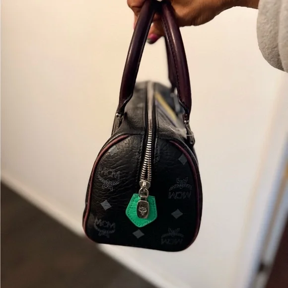 MCM Black Satchel with Colorful Panels - Picture 3 of 10